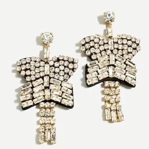 Orecchini J Crew farfalla scintillante dichiarazione nuovi con etichette - Foto 1 di 3