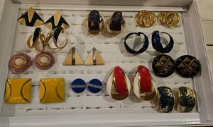 Estate Vintage Costume Jewelry Earrings Lot 12 Pairs - Picture 1 of 13