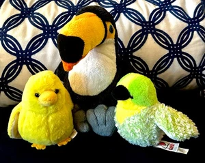 Webkinz Canary, Budgie, & Toco Toucan Lot of Three Plush Birds Only No Codes - Picture 1 of 18