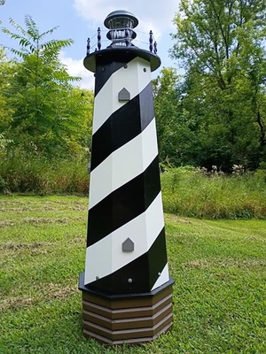 Lighthouse well pump cover solar decorative outdoor - 4 ft tall - Cape Hatteras - Image 1 of 4