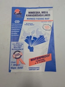 Angeln Hot Spots See Karten Wisconsin Serie Minocqua, Mid & Kawaguesaga Seen - Bild 1 von 4