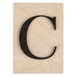 Letra De Madera C, FSC Crédito Mixto, Negro, 10,5x14,8cm - Imagen 1 de 2