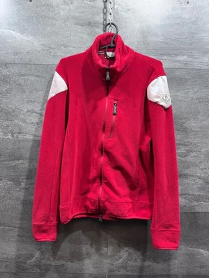 Moncler Cremallera Completa Polar Suéter Rojo con Logo Parche Talla L Foto 1 de 4