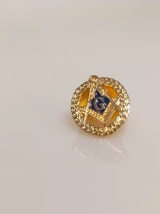 Pin de solapa masónico vintage de oro amarillo esmaltado albañiles libres .3 gms - Imagen 1 de 4