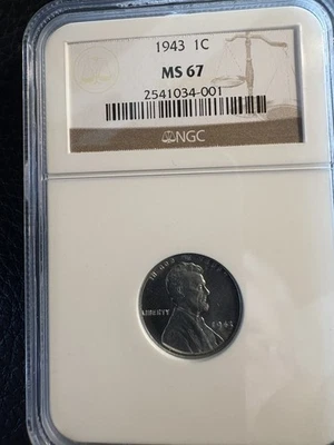 1943 NGC LINCOLN STEEL 1C MS67 - Image 1 of 3