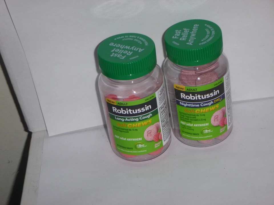 (pacote com 2) Robitussin alívio da tosse de ação longa - sabor baga 20ct cada ExpDec25 - Imagem 1 de 1