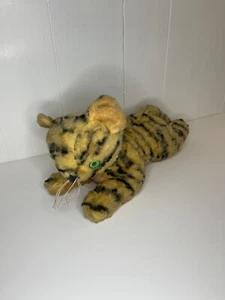 Vintage Gund Sani-Foam Tiger Plush Kitty Green Eyes Tongue USA - Picture 1 of 8