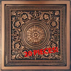 Piastrelle Soffitto a Goccia, 24""x24"", PVC, Sistema Griglia, MAJESTY Rame/Nero 20 Pezzi - Foto 1 di 4