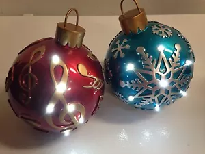 9" Winter Lane Blue & Red Ornament with LED Lights Christmas Ornaments - Picture 1 of 9