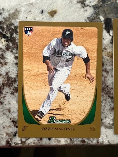 2011 BOWMAN MLB BASEBALL GOLD INSERT CARD FLORIDA MARLINS OZZIE MARTINEZ #213 - Image 1 of 1