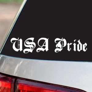 USA Pride Vinyl Sticker Country Pride all sizes chrome and regular colors - Picture 1 of 2