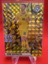 Igor Kharatin 2021 Mosaic Reactive Gold Prizm Rookie Card No. 190 Ukraine