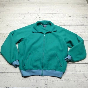 VINTAGE Columbia Fleece Jacket Mens 2XLT Green Full Zip Pockets Retro - Picture 1 of 7