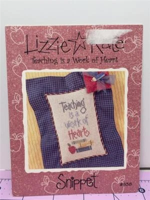 LIZZIE KATE SNIPPET Counted Cross Stitch Leaflet - TEACHING IS A WORK OF HEART - Image 1 of 2