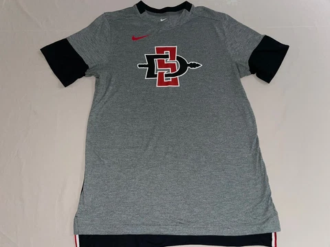 San Diego State SDSU AZTECS Nike T-Shirt Gray/Black Mens Size Large NWOT! Cover