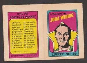 Folletos franceses OPC 1971-72 O-PEE-CHEE # 19 JUHA WIDING 20460 - Imagen 1 de 2