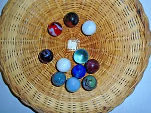 Vintage Marbles Eleven (11) Misc. Multi Color Swirls Shooters - Picture 1 of 3
