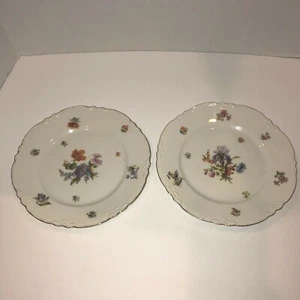 "2 platos de ensalada vintage Hutschenreuther amarillas flores de Baviera florales de 7,5""" - Imagen 1 de 5