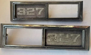 1960s Chevrolet 327 Light  Emblem Bezels Original Vintage Chevy   - Picture 1 of 10