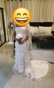 wedding dress size 10 (Comes With Veil) - Picture 1 of 3