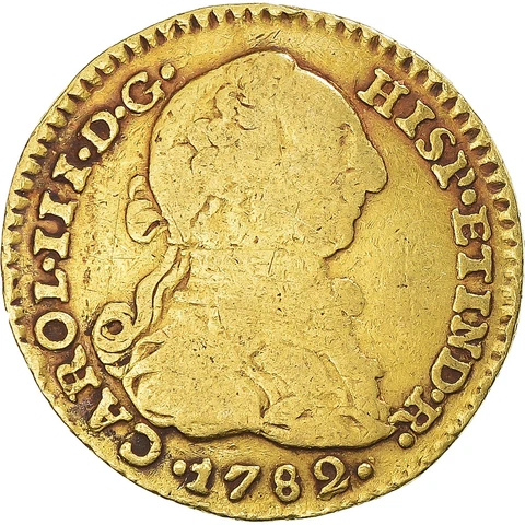 [#1069188] Coin, Colombia, Charles III, Escudo, 1782, VF, Gold, KM:48.1, a Cover