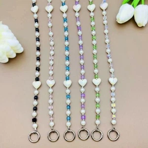 Pearl Love Bead Pearl Bead Phone Strap Hanging Decoration Phone Lanyard Bag - Photo 1 sur 13