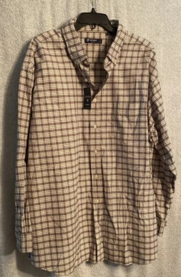 Daniel Cremieux Classics L/S Shirt 2XT Cream Check Pattern NWT Ret $89.50 - Image 1 of 4