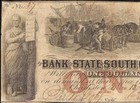 1861 $ 1 MEISTGEWÄHLTE ZUFALLSZAHL 37 SOUTH CAROLINA BANKNOTE GROSSES PAPIERGELD