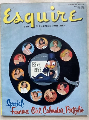  Esquire Jan 1952 Holiday Issue, Famous Girl Portfolio! Eddie Arcaro, Great ADS! Foto 1 de 4