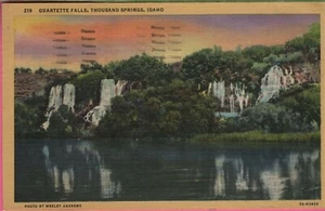 Vintage Idaho ID Postcard Quartette Falls Thousand Springs From Rim Rocks 1953  - Picture 1 of 4