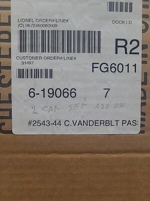 Lionel 6-19066 NYC Commodore Vanderbilt Pullman Heavyweight 2 pack. Factory Seal - Image 1 of 4