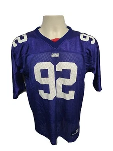 Adidas New York Giants Michael Strahan #92 Boys Blue Size 14/16 Jersey - Picture 1 of 11