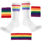 Knitting Rainbow Wrist Band Sock Dress Up Tracksuit Fitness Party