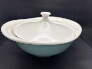 Vintage classic Art Deco Aqua Green ceramic bowl 1950's - Picture 1 of 10