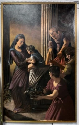 Pintura a óleo original de Joel Barnett "na coluna" assinada 90 x 60" - Imagem 1 de 4