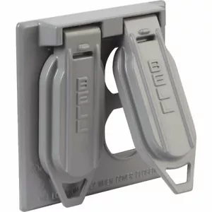 Bell Weatherproof Aluminum Outdoor Outlet Cover FOR 2 DUPLEX RECEPTACLES 511455 - Picture 1 of 5