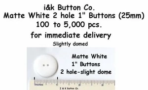 100 a 1000 piezas. Botones blancos mate de 2 orificios 1" nuevos 25 mm para diademas médicas - Imagen 1 de 1