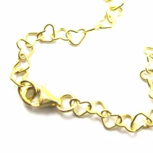 Vergoldete Sterling Silber Halskette, Fußkettchen, Armband Kette Herz Gliederkette - Bild 1 von 1