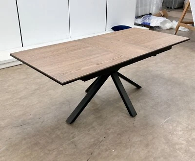 Furniture Village 'Saturn' Oak Top Pop-up Extending Dining Table RRP £900 NEW - Image 1 of 4