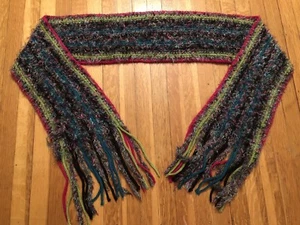 Very Soft Fluffy Women’s Scarf Striped w/ Tassels - Imagen 1 de 3