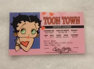 Betty Boop Toon Town - Führerschein - Neuheit lustig  - Bild 1 von 2