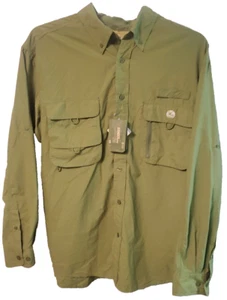 Gander Mtn Vented Fishing Field Shirt Short Sleeve Button Down Mens Large NWT - Picture 1 of 7