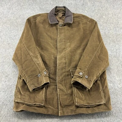 Marks & Spencer Coat Mens L Brown Chore Barn Moleskin Quilted Lined Hunting Game - Image 1 of 4