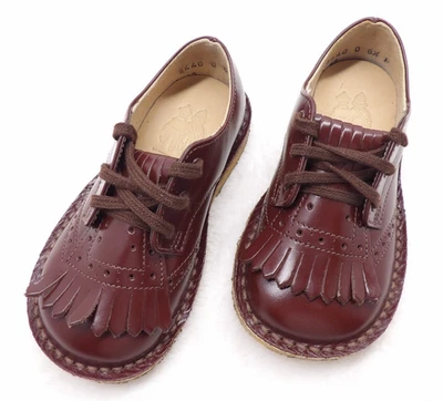Start Rite Shoes Lace Leather Flat Burgundy Girls Sz 6.5 Toddler - Image 1 of 4