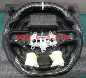 Volante de fibra de carbono real compatible con ram 1500 2019 2020 2021 2022 2023 2024 - Imagen 1 de 2
