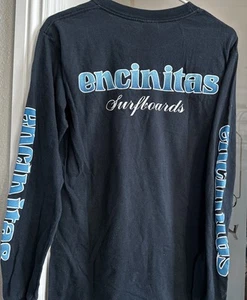 Vintage Encinitas Surfboards Navy Long sleeved Cotton Pullover Small - Picture 1 of 4
