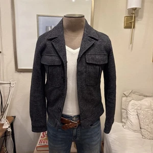 Men’s THEORY XS Luxury Wool Military Motorcycle Jacket - Picture 1 of 14