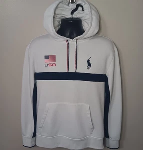 Polo Ralph Lauren Herren Medium Hoodie Pullover Sweatshirt USA Flagge *MÄNGEL LESEN* - Bild 1 von 11