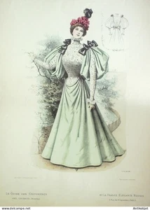 Gravure Mode Toilette Parisienne # 1038 XIXe (Old Fashion plate) - Picture 1 of 1