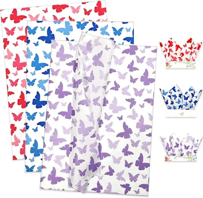 Butterfly Tissue Paper, 30 Sheets Colored Wrapping Tissue Paper for Gift Bags Pr - Image 1 of 4